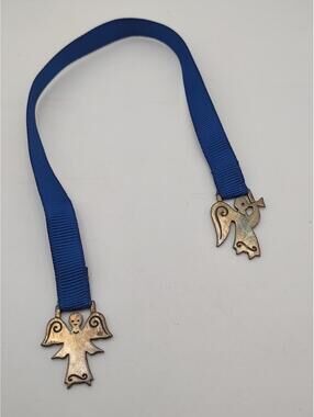 Retired James Avery Sterling Angel Bookmark Blue Ribbon